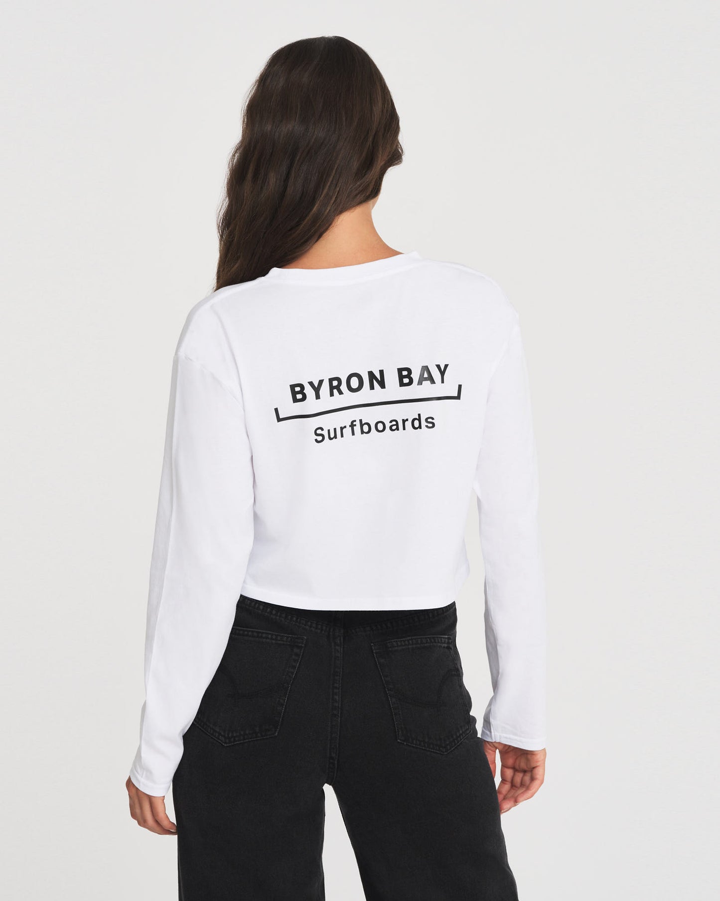 Byron Bay Surfboards Cropped Long Sleeve T-Shirt